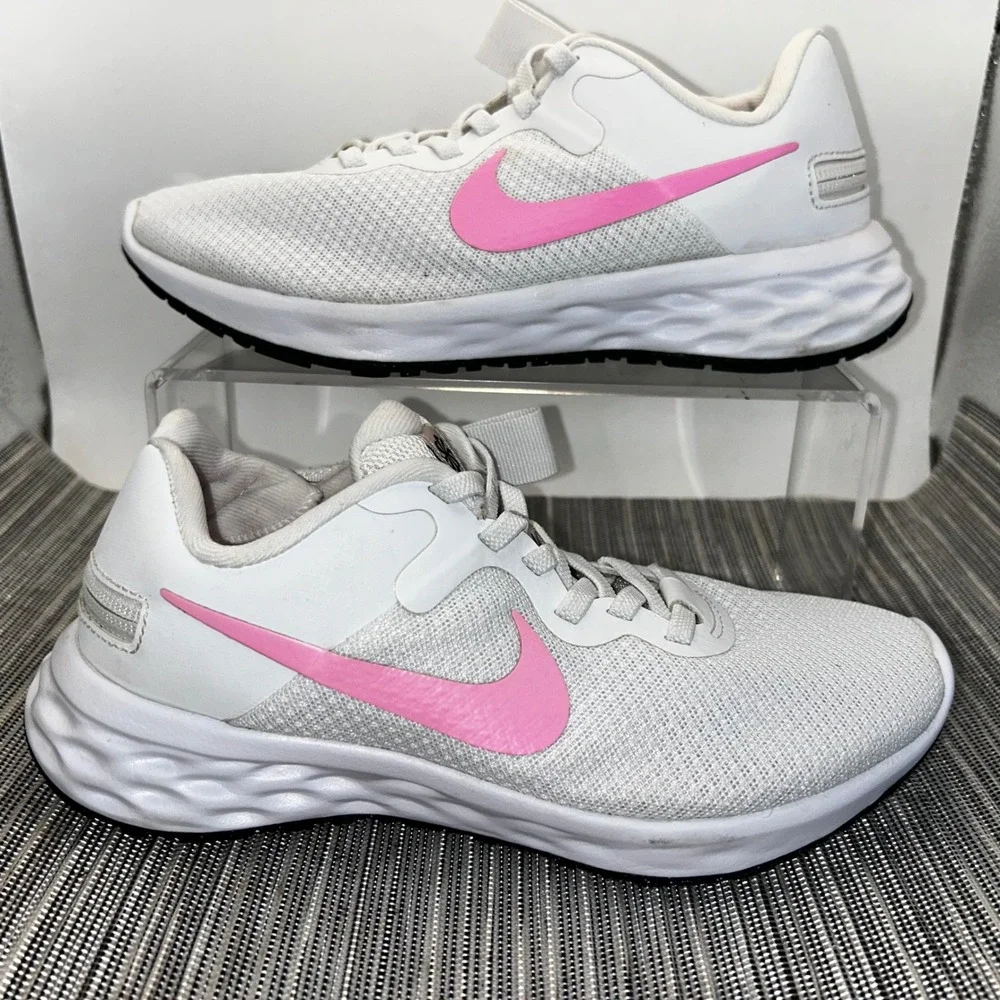 Nike Revolution 6 Next Nature Womens 5 White Pink Running Shoes DC8997-100